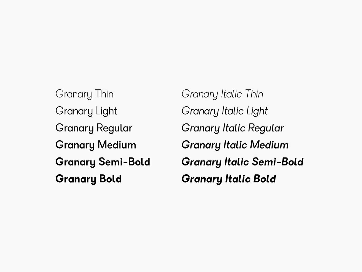Granary Typeface Granary Typeface