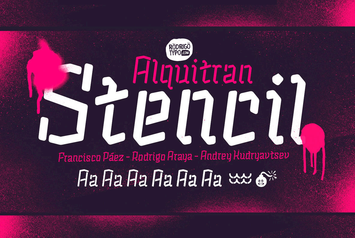 Alquitran Stencil Font