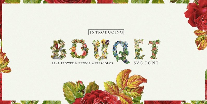 Bouquet Flower   Watercolor  SVG Font