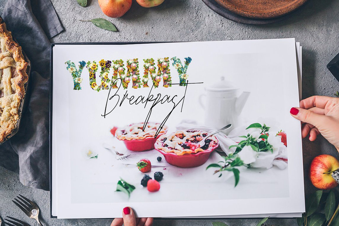 Bouquet Flower Watercolor SVG Font Bouquet Flower Watercolor SVG Font