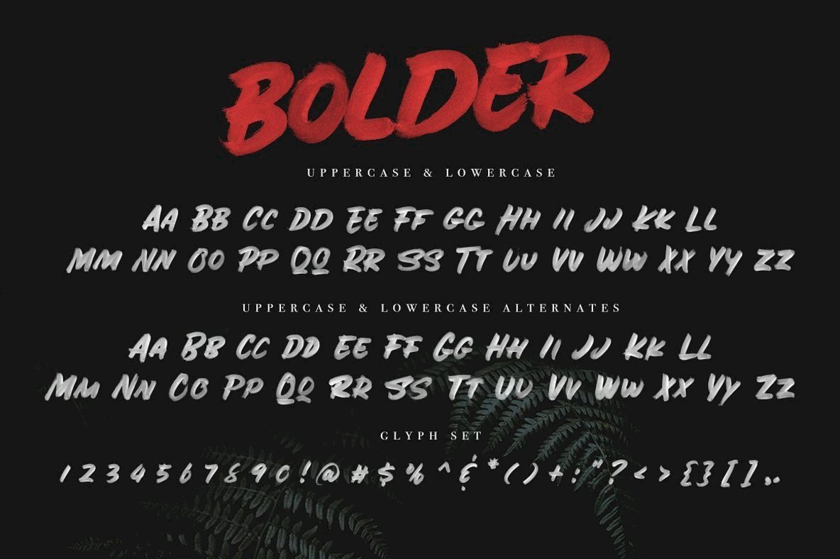Bolder  SVG Brush Font