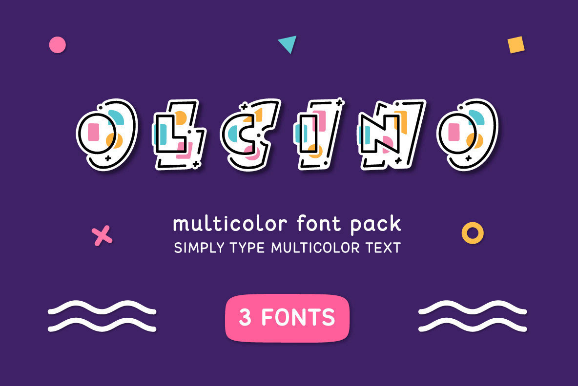 Olcino Multicolor Font Pack Olcino Multicolor Font Pack