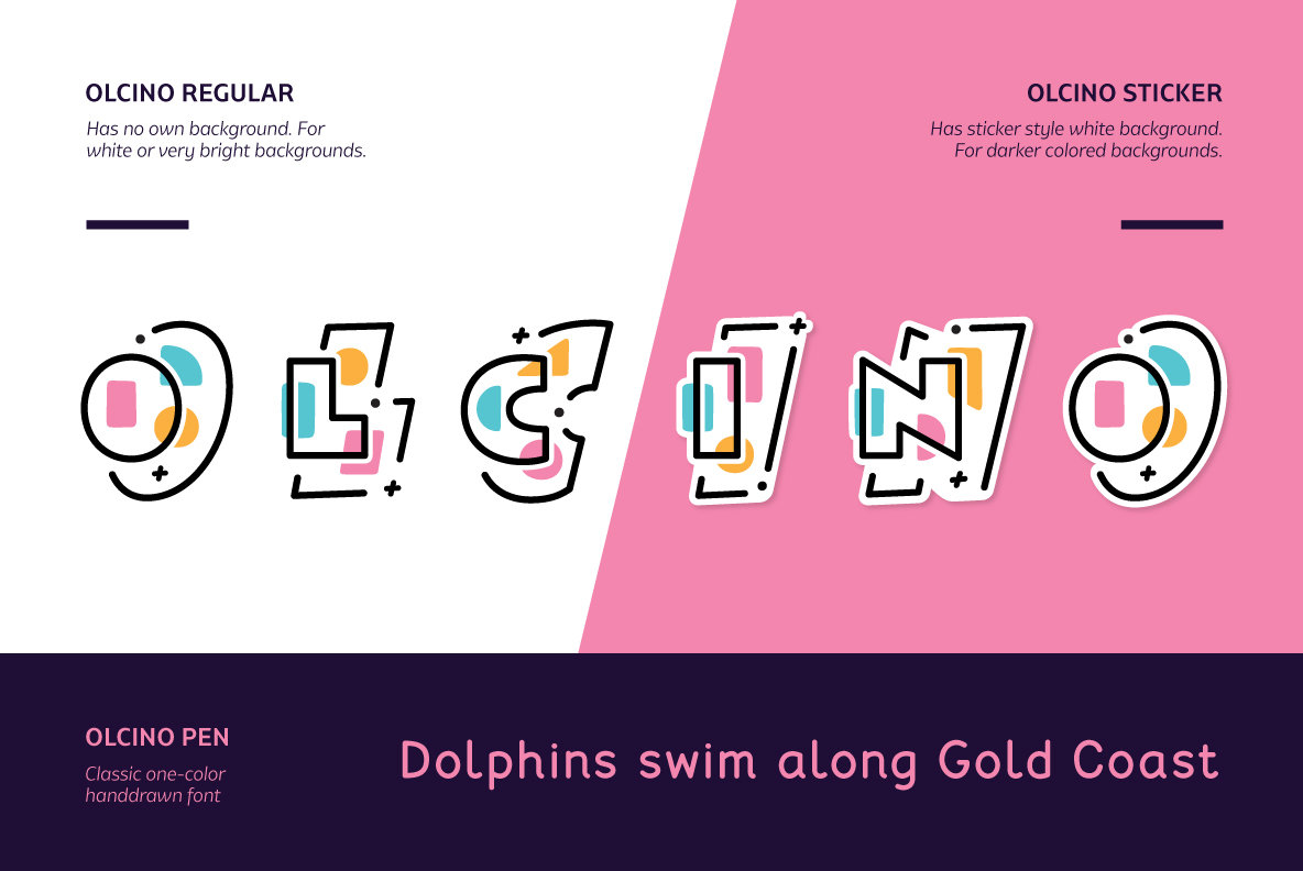 Olcino Multicolor Font Pack Olcino Multicolor Font Pack