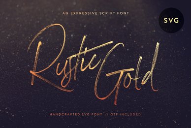 Rustic Gold SVG Script Font