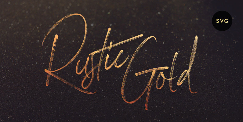 Rustic Gold SVG Script Font