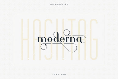 Hashtag Moderna Font Duo and Extras