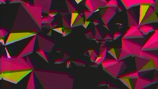 Pink Yellow Space Triangles