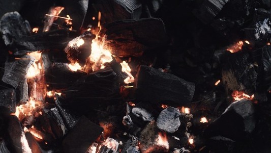 Rocks charcoal and embers