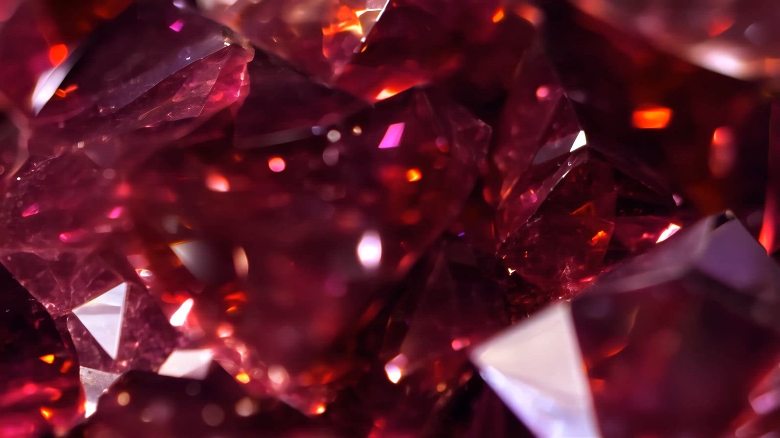 Red garnet gemstones with facets reflecting light