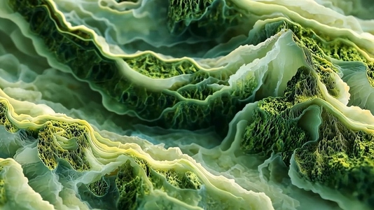 An abstract close up of layered green moss agate textures