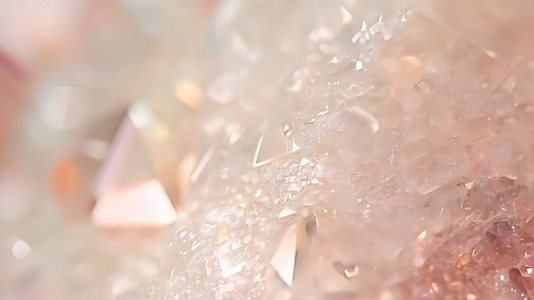 Sparkling Morganite pink and white crystals with a soft focus