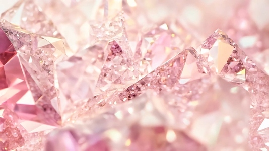 Sparkling pink Morganite gemstones with intricate facets