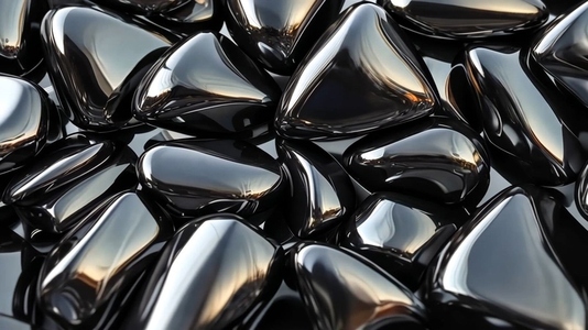 Smooth  shiny black Obsidian stones with reflective surfaces