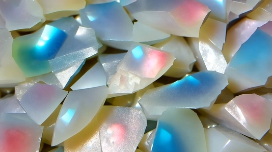Colorful  translucent Opal gemstones with various shades of blue