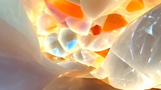 Colorful translucent Opal stones  showcasing a mix of orange