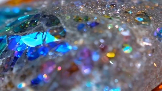 Colorful Opal  iridescent bubbles and reflections