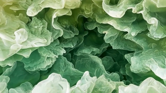 An abstract close up of layered translucent green prehnite