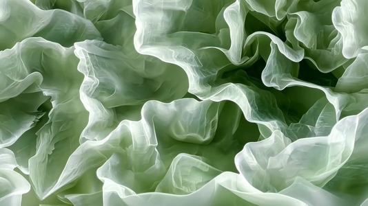 Close up of soft  flowing green prehnite with intricate folds