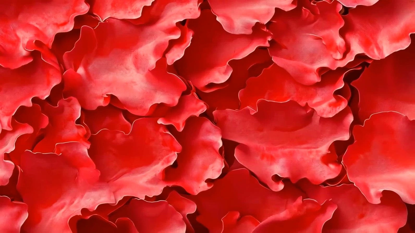 A vibrant, abstract representation of red coral-like structures