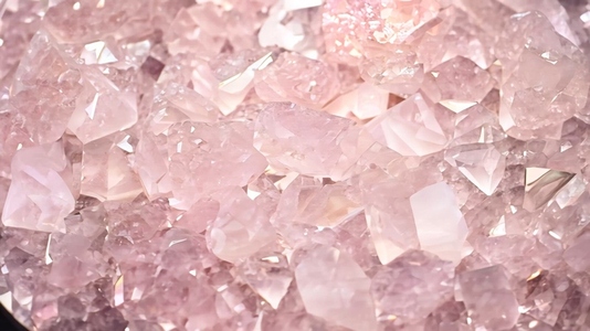 Close up of Rose Quartz quartz crystals