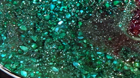 Close up view of a colorful  sparkling Ruby Zoisite surface