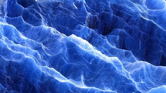 A close up view of abstract blue Sodalite waves resembling ocean