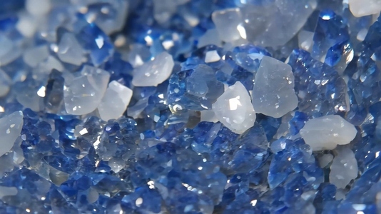 Close up of sparkling blue and white Sodalite crystals