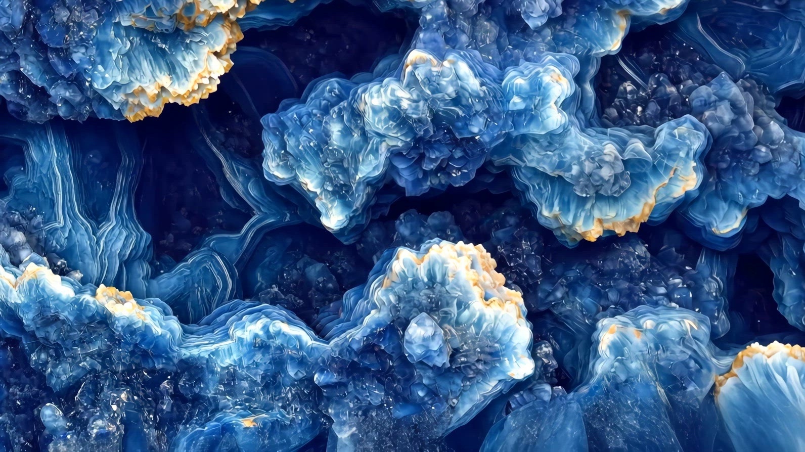 Close-up of stunning blue Sodalite agate stone