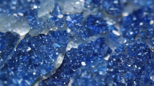 Close up view of sparkling blue Sodalite crystals