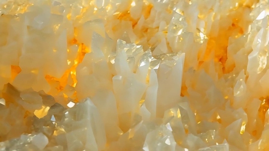 Close up view of shimmering yellow and clear crystals