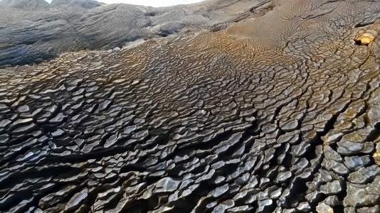 Aerial view of a textured landscape with intricate patterns