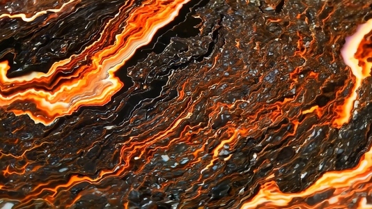 A close up view of a colorful mineral with swirling patterns
