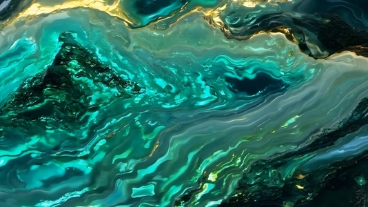 An abstract image featuring swirling patterns of turquoise
