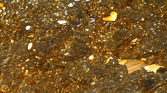 A close up view of sparkling golden crystals