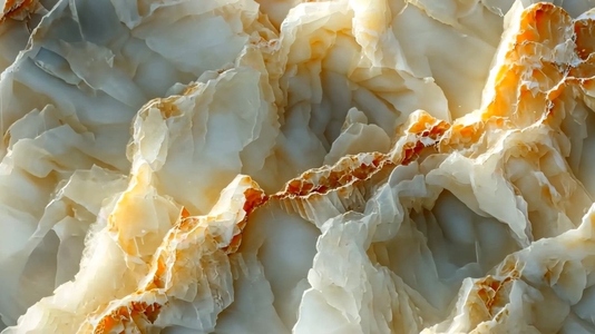 Close up view of a textured mineral surface with layers
