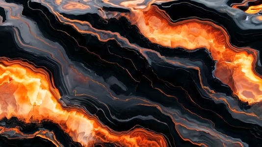 An abstract design featuring swirling patterns of black  orange