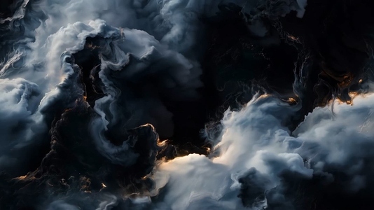 A dramatic abstract representation of swirling clouds with dark