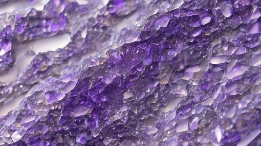 Close up of purple Sugilite amethyst crystals with a sparkling