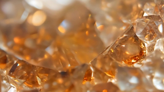 A close up view of sparkling golden sunstone gemstones