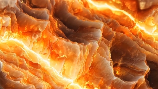 Close up view of a beautifully layered orange and cream