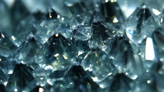 Close up view of shimmering Tourmalinated Quartz crystal