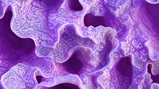Close up view of a textured purple surface resembling coral