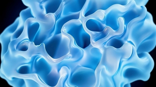 A close up view of a translucent  organic looking structure