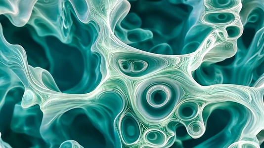 An abstract representation of fluid shapes and patterns