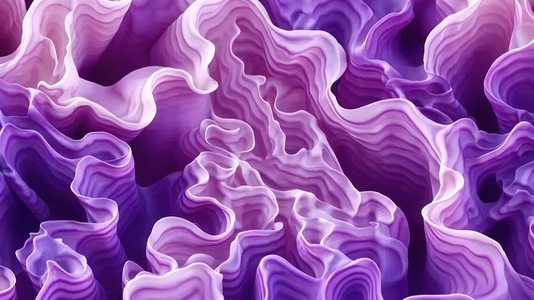 An abstract close up of flowing purple and white patterns