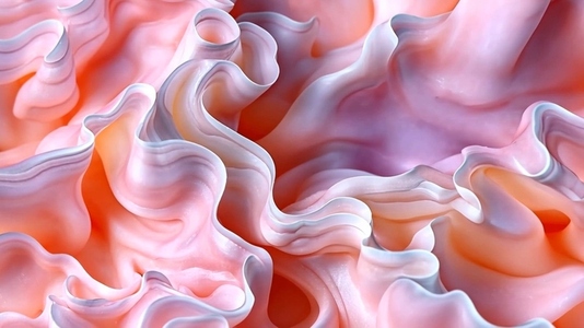 An abstract close up of flowing  wavy patterns in soft pink