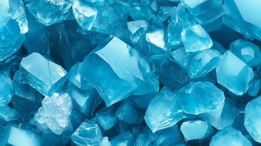 Sparkling blue crystals showcasing various shapes and sizes