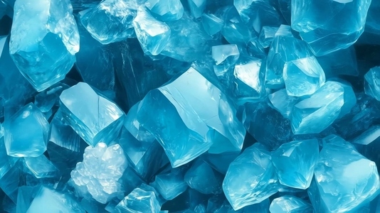 Sparkling blue crystals showcasing their intricate shapes