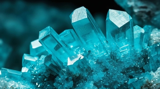 Stunning turquoise crystals with sharp points glistening