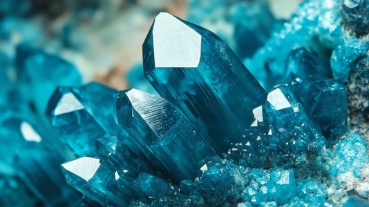 Stunning turquoise crystals with sharp edges glistening